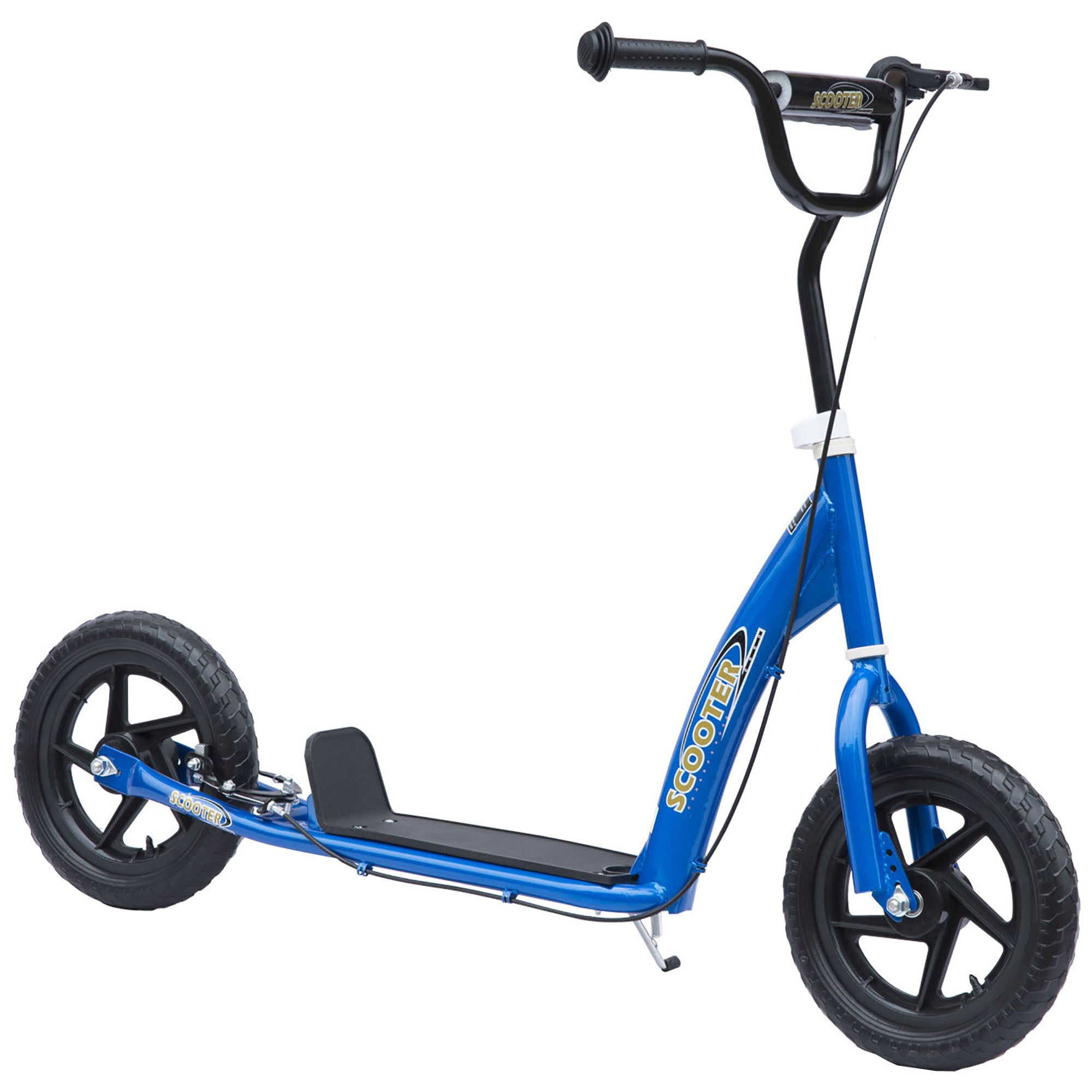 Kids Scooter Kick Scooter, With 12" EVA Tyres, Rear Brake, Big Wheels Scooter For 5-12 Years , Blue