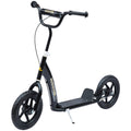 Kids Scooter Kick Scooter, With 12" EVA Tyres, Rear Brake, Big Wheels Scooter For 5-12 Years , Black